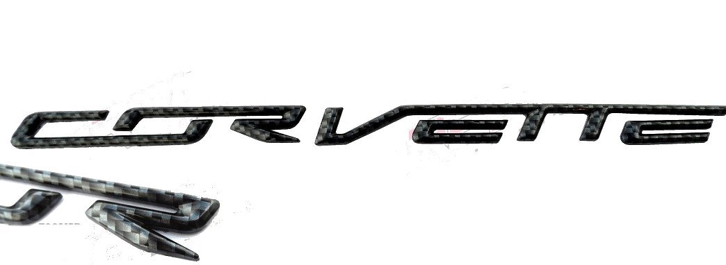 2014 C7 Corvette Stingray Custom Carbon Fiber Styled Corvette  Rear Bumper Lettering Kit